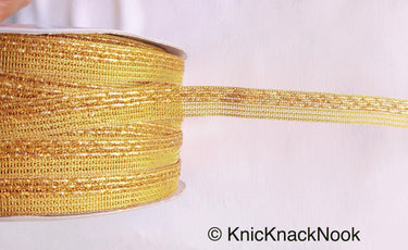 Bronze Lace Trim With Glitter Antique Bronze Piping, Approx. 12 mm wide - 210119L07